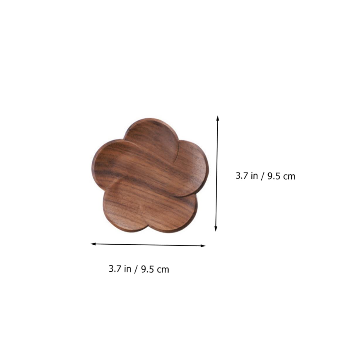 Posavasos de Nogal Negro 4 Piezas, Diseño de Flores Decorativas