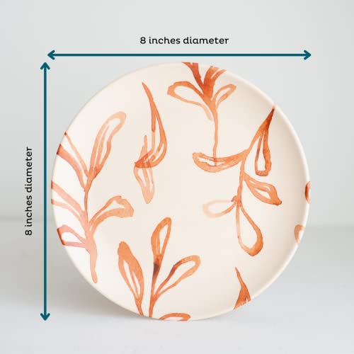 Nook Theory 4-Pack Bamboo Fiber Dinner Plates - Bamboo Plates Reusable, Unbreakable Plates, Food-Grade, Dishwasher Safe Plates - Kids Plates, Toddler Plates For Home, Outdoor (Wildflower) #TOP2