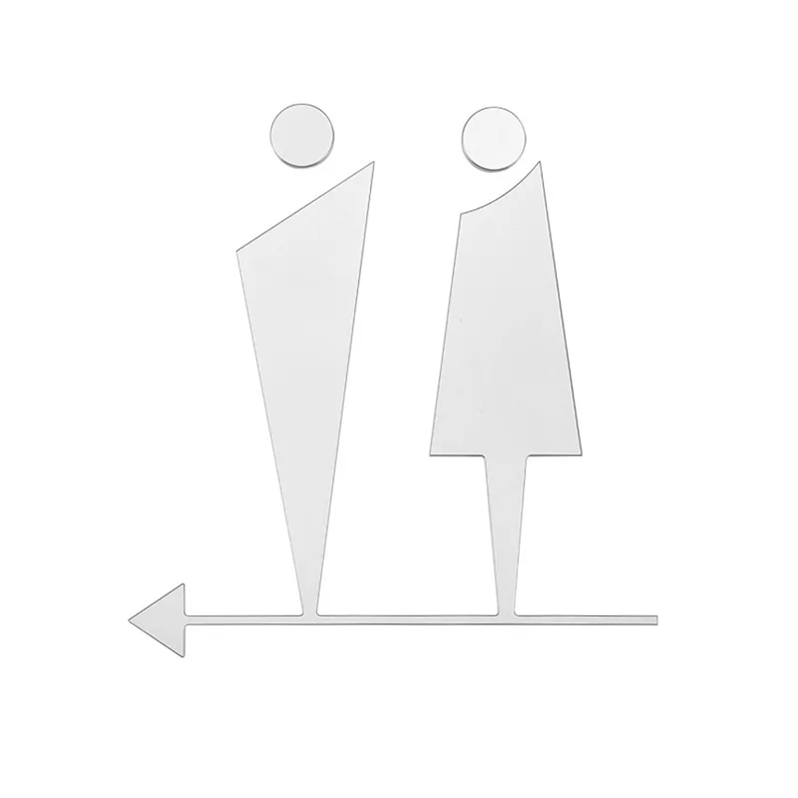 Aluminium Restroom Sign for Business – Unisex Bathroom Sign for Bathroom Door or Wall(Silver)