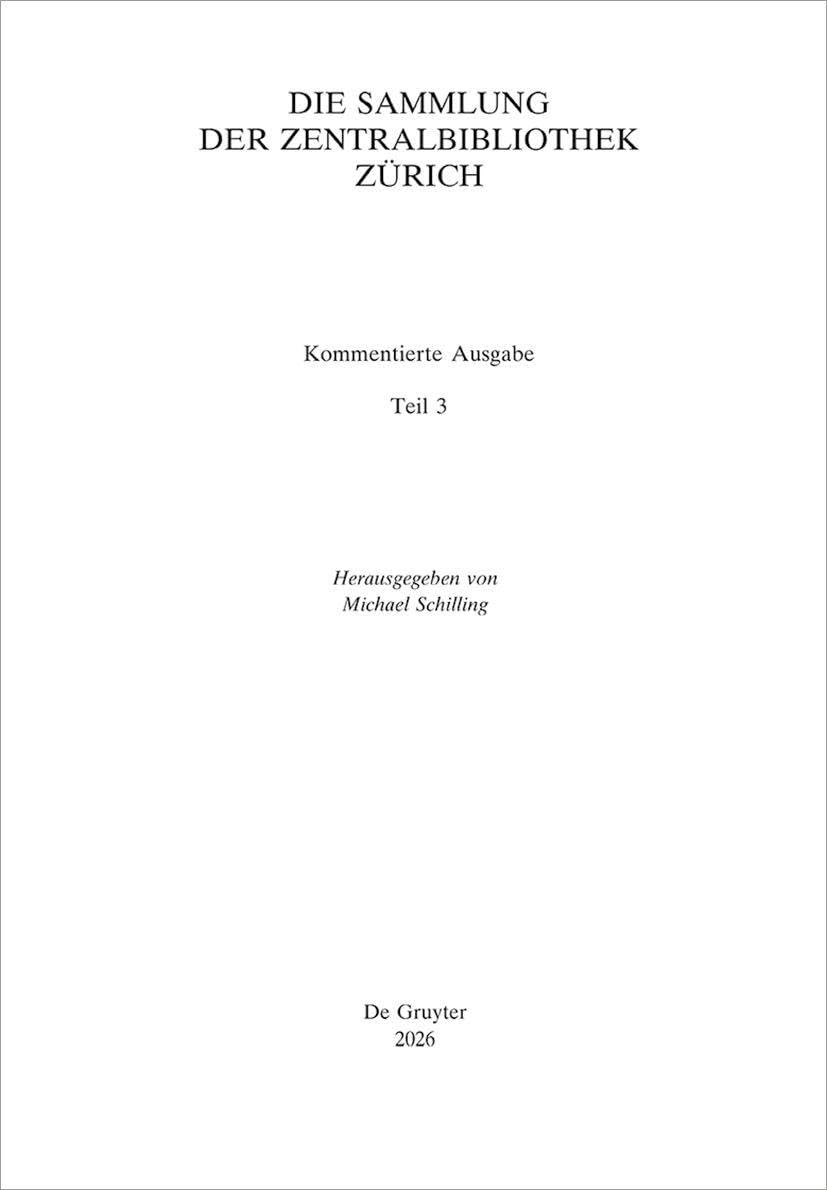 Die Sammlung Der Zentralbibliothek Zürich