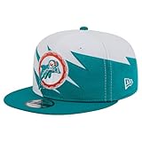 New Era Men's Aqua Miami Dolphins Throwback Jagged 9FiFTY Snapback Hat