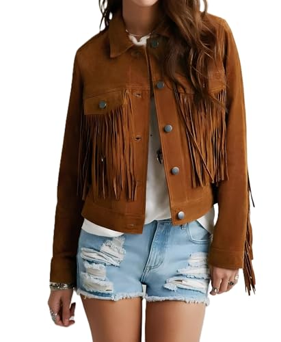 Traditional Western women's Genuine Suede Leather Jacket for women Native American coat with Fringed