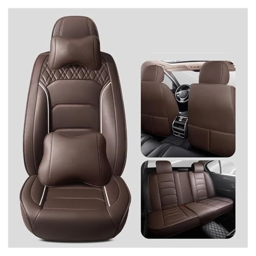 Housses de siège auto imperméables en cuir marron pour Mercedes Benz EQB EQC