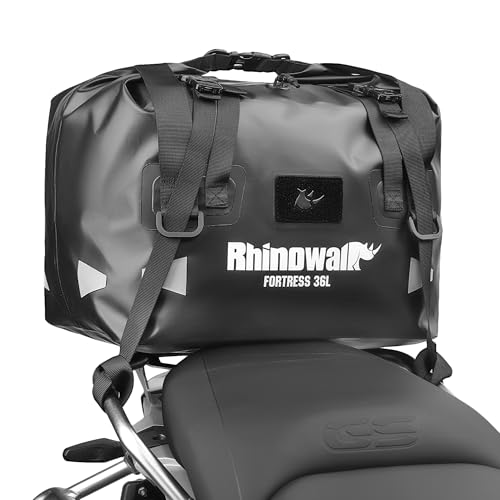 Rhinowalk Bolsa traseira para motocicleta, impermeável, 36L, mala de viagem