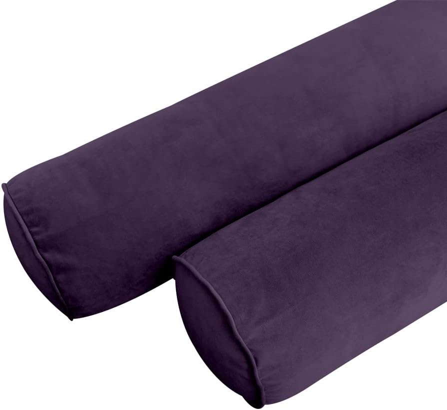 Prolinemax Style V5 Full Size Pipe Trim Velvet Indoor Daybed Mattress Bolster Pillow Complete Set AD339
