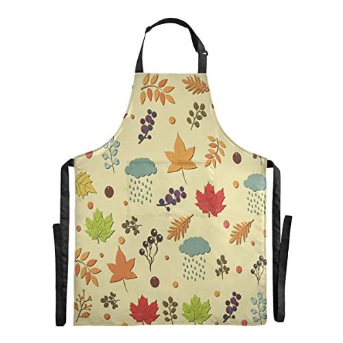 Vnurnrn Kirschtrauben Wasserdicht Schürze Küchenschürze Kochschürze mit 2 Tasche Schürzen Latzschürze für Frauen Männer Chef Kellnerin Cover