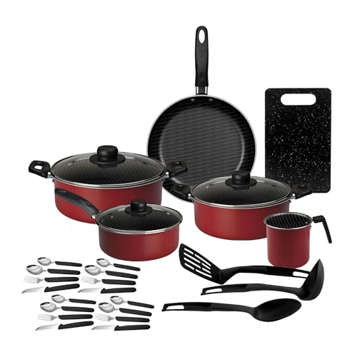 Reviews de Bateria ekco 5 piezas que puedes comprar esta semana. 50 Bateria De Cocina 32 Piezas En Aluminio 902039-ROJO EKCO