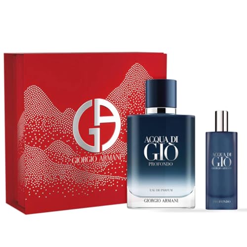 Giorgio Armani Acqua di Gio Profondo Eau de Parfum 100 ml Set de regalo 2024 (contiene EDP de 100 ml y spray de viaje de 15 ml)