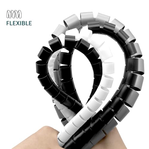 Miniatura 3 de Shinfly Organizador De Cables, Negro, 3m 2x1.5m ,Diámetro 16 22 Mm, Cubre Cables Con Herramienta Guía, 20 Bridas, 5 Clips De Fijación, Para Ocultar Cables De Tv Y Pc