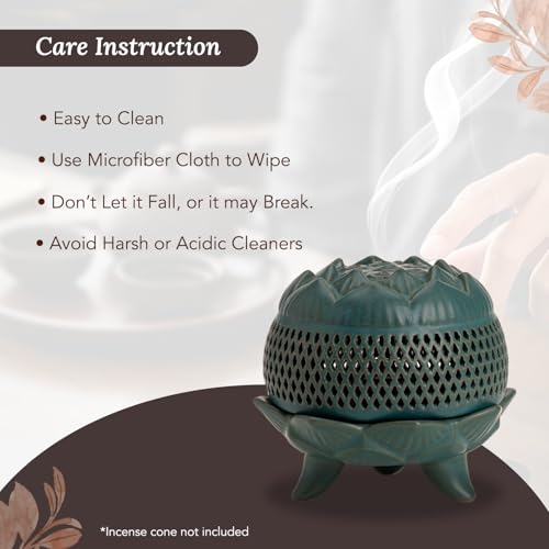 Image of Ekhasa Ceramic Dhoop Dani Loban Burner Holder Stand for Home | Dhup Kapoor Dani for Puja | Sambrani Dhoop Holder | Dhuni Burner Samrani Dhoop Batti Stand for Pooja | Dhup Stand Incense Oud Burner