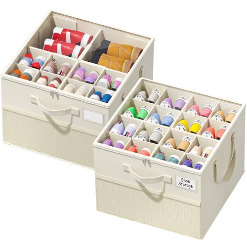 NestOrganix 2-Pack Shoe Organizer with Adjustable Dividers