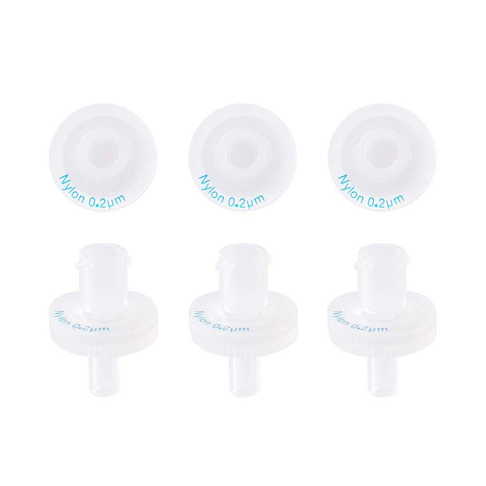 Filtros de jeringa [membrana de nailon hidrófilo] no esterilizados, diámetro de 13 mm, tamaño de poro 0,22 μm para filtración de laboratorio [caja de 100 unidades]