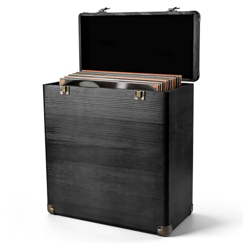 Mkway Vinyl Record Storage Case - Portable Holder Box for Valuable Album Collection, Holds...
