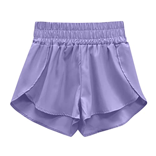 HXUUAE Shorts atléticos femininos de secagem rápida - calça de ioga para corrida com cintura elástic