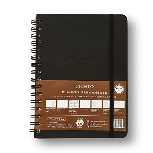 Planner Wire-O Clássica Financeiro A5 Preto, Cicero