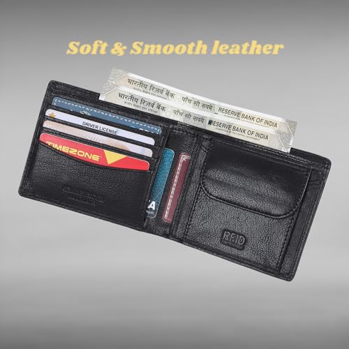 Image of TANSTITCH Slim Leather Wallet || Compact, Minimalist & Thin Wallet || RFID Protected (Black)