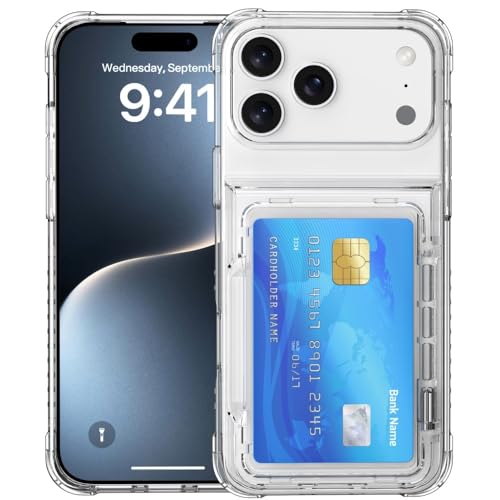 Coque iPhone 12 Pro Max transparente avec porte-carte et support vidéo intégré