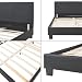 Corium Polsterbett Albacete 140x200cm Kunstlederbezug Doppelbett Bett mit Stecklattenrost Schwarz
