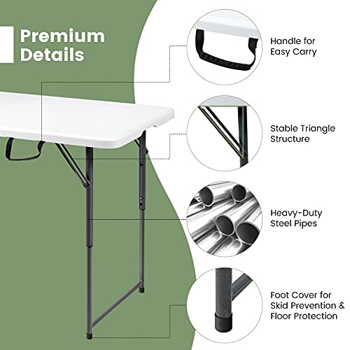 Goplus Folding Table Portable Plastic Picnic Party Dining Camp Tables Indoor Outdoor (Hdpe) #TOP4