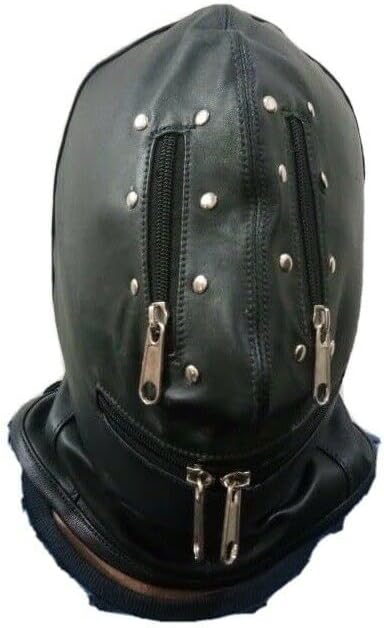 Genuine Leather BDSM Bondage Gimp Fetish Hood mask Role Play (Medium)
