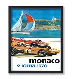Poster Master Vintage Monaco Car Racing Poster - Retro Monaco Print - Sports Art - Gift for Travel Lover, Car Enthusiast - Coastal Wall Decor for Ocean or Beach House - 8x10 UNFRAMED Wall Art