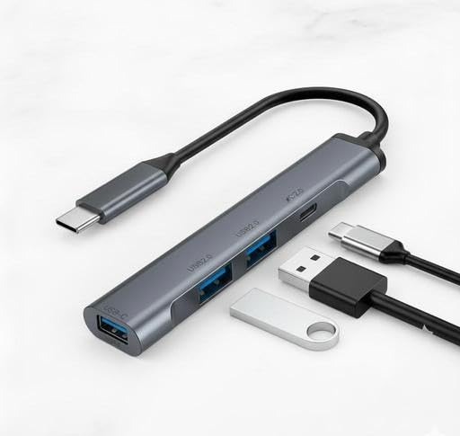 Modern Type C USB Hub with Fast USB3.0 Port Plus Dual USB2.0 Slots Compact Firm Design Ideal for laptops Utility-picture-10