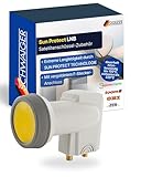 SCHWAIGER Twin LNB digital Sun Protect I Low Noise Blockconverter für 2 Teilnehmer I extrem wetterfest & geeignet für Multifeedanlagen I SAT-Zubehör für störungsfreien Empfang I hellgrau