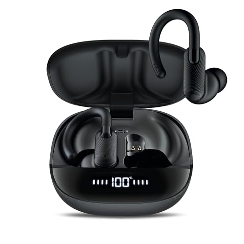 Mixx StreamBuds Sports Charge 2 True Wireless Earbuds, Bluetooth Wireless Earphones, 32 Hours Total Playtime, Over-Ear Hooks, 3 EQ Modes, Siri & Google Compatible (Black)
