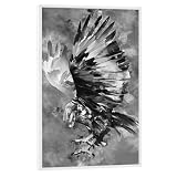 artboxONE Poster mit weißem Rahmen 30x20 cm Natur Eagle BW 