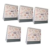 Operitacx 5Pcs Support De Papier De Bureau Plans D'École Debout Agenda Décoratif Planète Temps Multi-Usage Wirebound Pour Le Bureau-Up Motif Note Pliable Univers Calendrier Scolaire