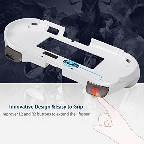 Gorliskl Hand Grip Handle Joypad Protective Case With L2 R2 Trigger Button Grip Shell Controller Protective Case For Sony Playstation Ps Vita 2000 Psv 2000 Ps Vita Slim.（White） thumb #3