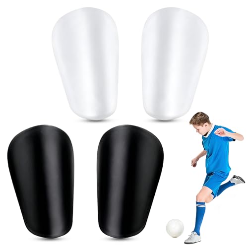 Image of Mini Shin Pads Football,4pcs small shin pads,shin pads boys,Small Professional Shin Guards Pads for Boys Girls Teenagers Legging Plates,(White/Black, 5x8cm)