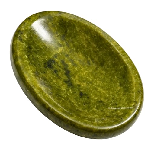 Vesuvianite Crystal Worry Stones for Anxiety, 1.5" Inches Healing Crystal