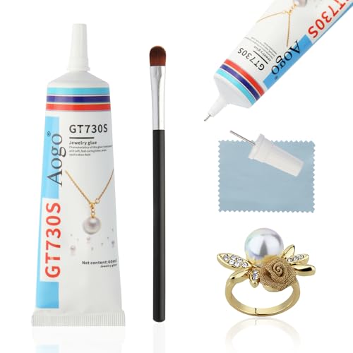 Jewelry Glue for Jewelry Making,Clear Rhinestone Craft Glue, Semi Fluid High Viscosity, for Jewelry, Gems, Pearls, Metals, Ceramics,High-Strength Glue, Waterproof,2 oz.