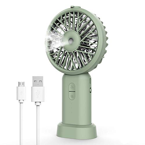 Neveika Portable Handheld Fan, Compact Evaporative Cooler Air Humidifier with 3 Speeds, Personal Air Cooler, Perfect for Office Dorm Nightstand (olive)