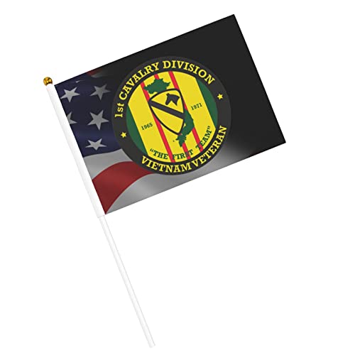 1st Cavalry Division Vietnam Veteran Double Flags Fluttering In Their Hands, Shining With Blood Youth, Exploring Cultural Connotation3
