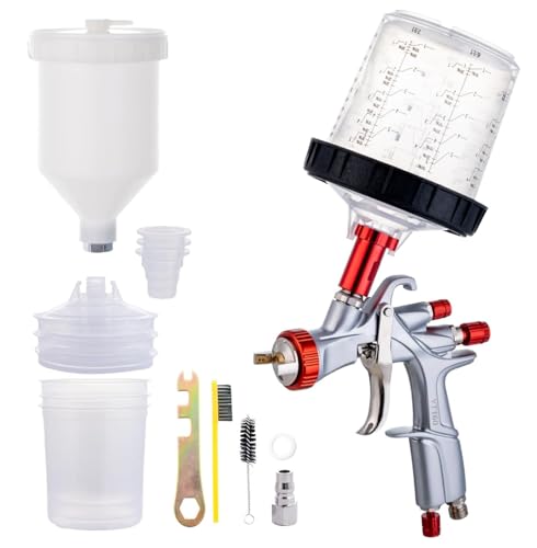 DAXINYANG YT-160 LVLP Paint Guns Automotive with 20 Ounce Disposable Paint Cups, R500 LVLP Spray Gun, Car Paint Gun Sprayer, Paint Gun for House Painting, Car, Furniture, Varnish and Top Coat