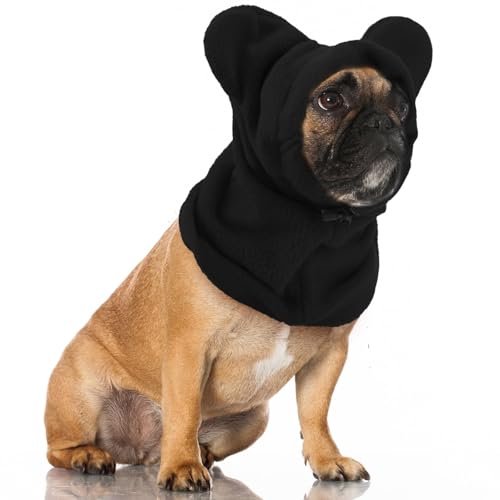 Warme Hundehut Plüsch Hunde Mütze Beruhigende Ohrenschützer Hundemütze für Haustier Winter Warmer Halten Hundehüte Kätzchenhut mit Leise Ohrenschützern Kapuzenpullover M (Schwarz)
