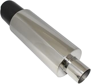 Sistemas Escape Universales Acero Inoxidable, Silenciadores De Tubo Escape Fibra Carbono para Coche Silenciador De Carreras Trasero De 63MM Y 76MM Silenciador Tubo Escape (Color : Blanc)