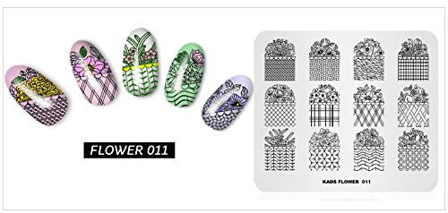 Plattenstempelplatten Blumenmüllgitter Multi-Muster Stanzschablone Druckbild Nail Art Stamper – Bild 3