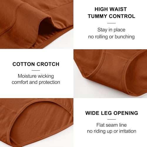 Image of High Waisted Postpartum Underwear Womens Cotton Underwear Soft Breathable Full Coverage Stretch Panties Multipack