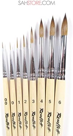 KOLINSKY SABLE Professional Artists' Round Paint Brush short handle 1010 Russian Roubloff (0)