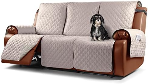 TAOCOCO Recliner Sofa Covers, Sofa Cover Waterproof Protector, Chair Covers For Armchairs With Side Pocket(2 Seater,Dark Grey)
