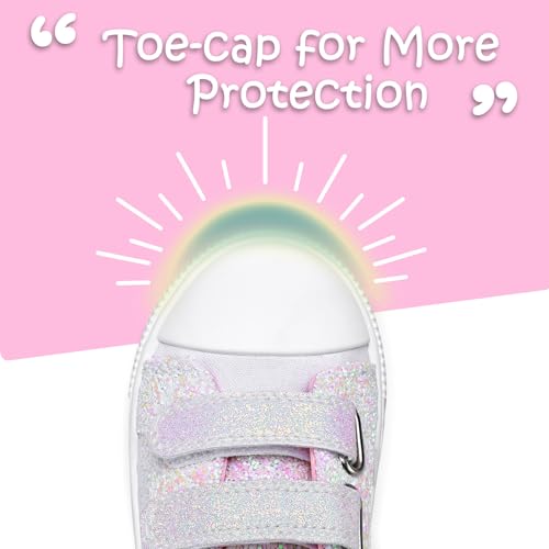 Image of K KomForme Toddler Sneakers Girls Shoes with Dual Hook and Loops | Comfortable, Lightweight