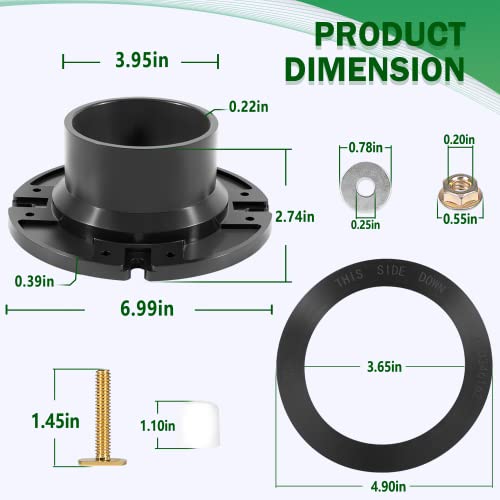 Image of 385345892 Toilet Socket Floor Flange 3 inch RV Toilet Flange + 385311652 RV Toilet Seal Kit RV Toilet Gasket Parts Compatible with Dometic Toilet