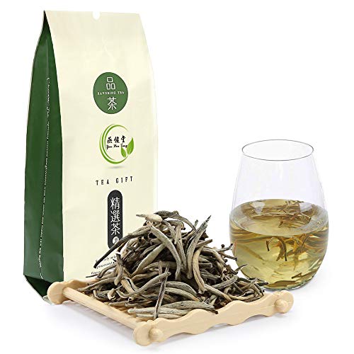 Yan Hou Tang Chinese Organic White Silver Needle Tea Loose Leaf - 100g Natural Premium High Mountain Leaves Antioxidants for Teeth & Skin Health