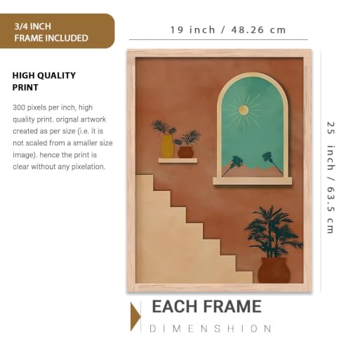 Image of kotart Premium Digital Paintings with Frame for Home Decoration - Painting for Living Room Bedroom Office Room Decor - Painting for Wall Decoration - Pack of 6 (Art 10, 19x25 inch)