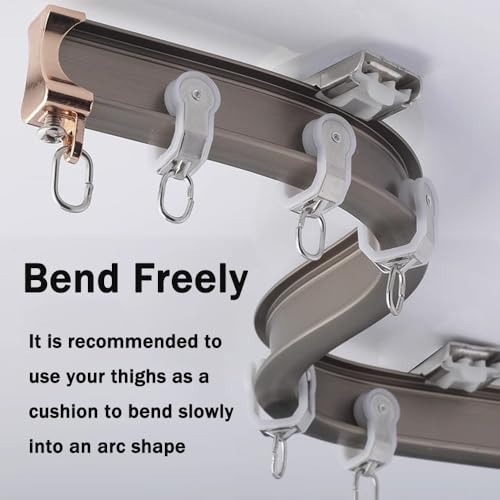 Tringle à rideaux flexible pour angle difficile et fixation murale de douche 1,9 m - 6