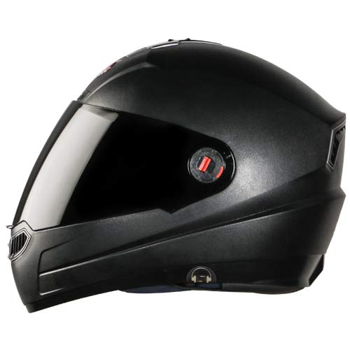 Image of Steelbird SBA-1 7Wings Handsfree Dashing Helmet for Ladies /Girls with Detachable Handsfree Device (Medium 580 MM, Black with Smoke Visor)