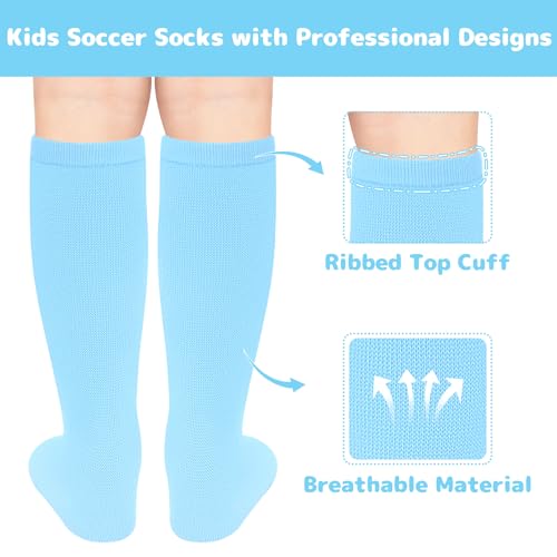 Image of Olreco 1 Pack Toddler Kids Youth Soccer Socks Girls Boys Baseball Socks Youth Knee High Softball Football Accessories Cotton